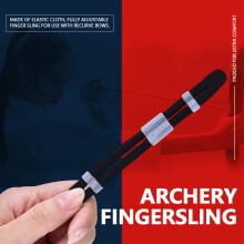 Verstellbare schwarze XL-Fingerschlinge für Recurve-Bogenschießen Jagdzubehör