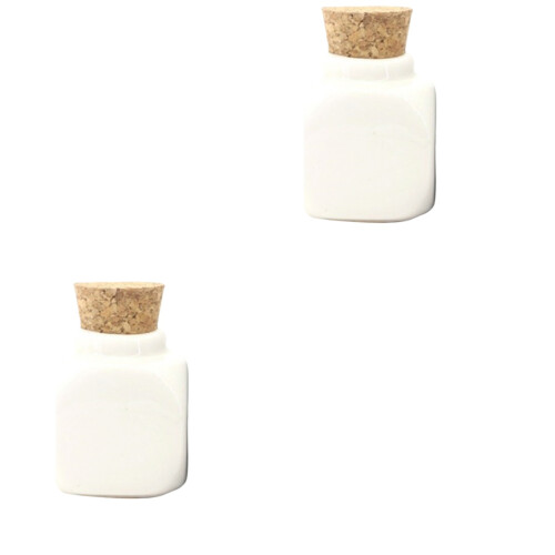 2Pièces Récipients Céramiques Blancs Portables Et Fiables 2