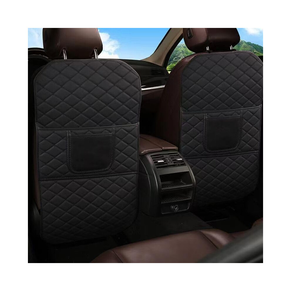 Car Seat Back Anti Kick Mat For Nissan Geniss 2006+ Leather Pu Backrest Protector Pad Black 9084446277067
