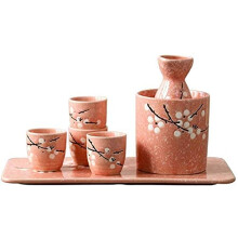 Sake Pots & Sets 7-Piece Sake Set Japanese Style Ceramic Porcelain Sake Cup Set Traditional Hand Painted Design