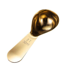 (30ML, Gold) 15/30ML Coffee Measuring Spoon 304 Stainless Steel Precise Scale Short Handle Food Grade Milk Powder