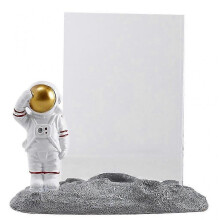 (Salute) Resin Astronaut Figurine 6 Inch Photo Frame Picture Display Holder Statue Decor