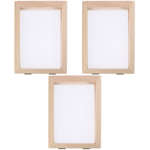 3Pcs Wooden Paper Making Mold Screen Printing Frame Diy Craft Tool 2