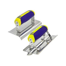 Stainless Steel Concrete Hand Edger And Groover Tools Set Plaster Stucco Cement Finishing Kit-11-Good