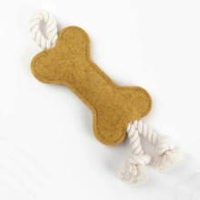 (Brown) Rope Dog Tug Toy Felt Interactive Pet Dog Bone Puppy Dog Toys for Aggressive Chewers
