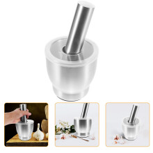 2Ensembles Mortier Ail Acier Inoxydable Noir Ergonomique Pour Cuisine