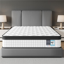 (White-28.5cm Thickness, 3ft Single(90x190cm)) Yaheetech Single/Double Mattress, 20 cm/22cm/28.5cm Thick Hybrid Mattress, Hybrid Bed Mattress with Pocket Sprung and Memory Foam Mattress,