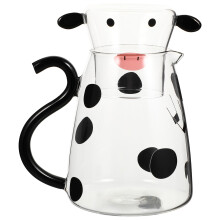 5 Sets Cartoon Glass Cold Kettle 550ml Microwave Milk Teapot