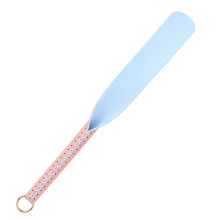 SM Leather Spanking Paddle With Strap Handles Oval Flogger Style Blue Couples BDSM Toy