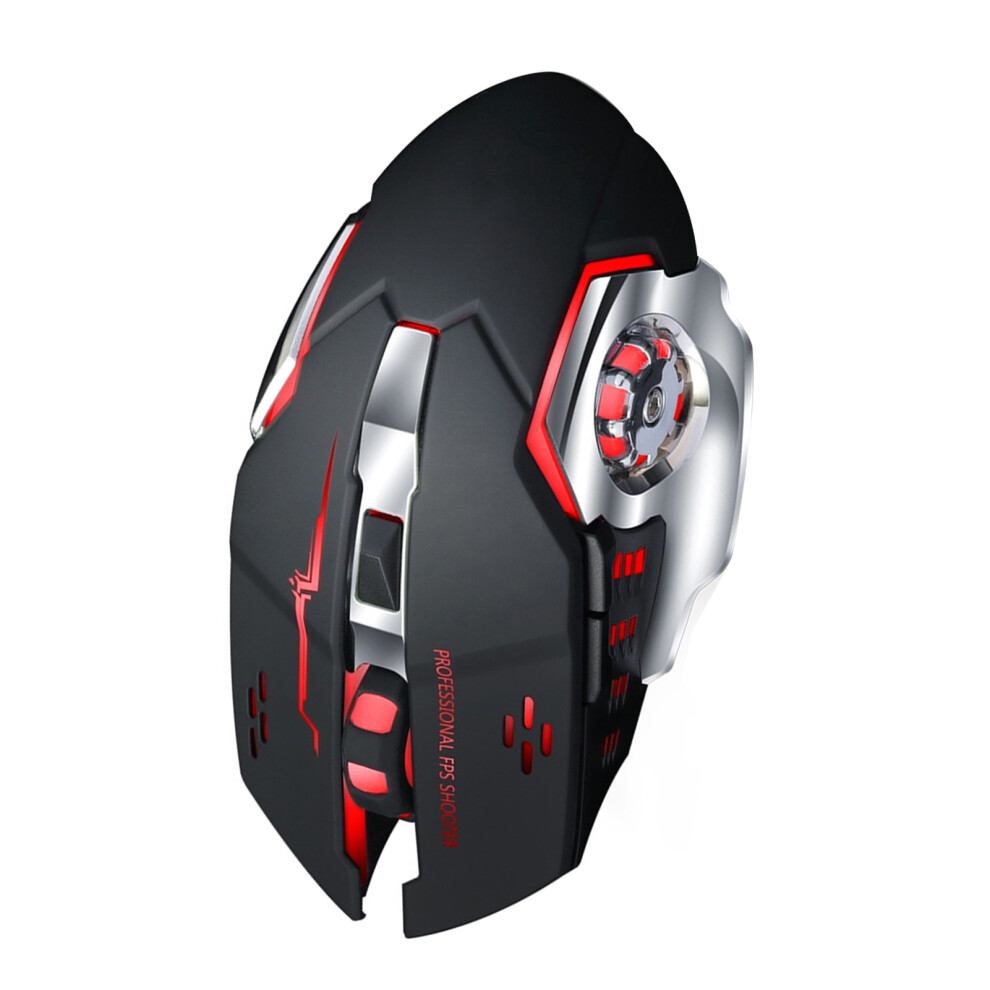 Q13 Wireless Mechanical Mouse, Luminous Rechargeable, Silent Black 8031352057406