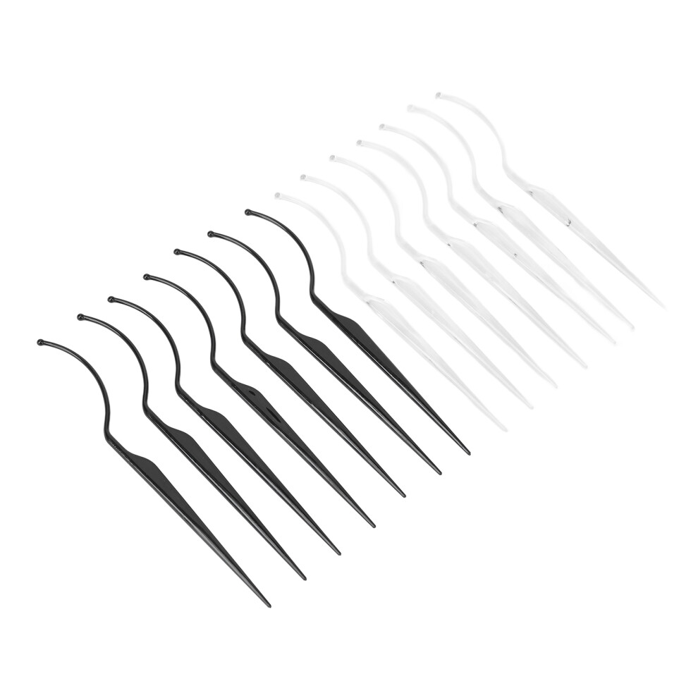 White/Black 14Pcs False Eyelash Display Stick, Plastic, 12.4Cm, &