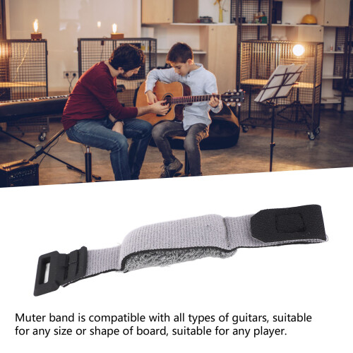 Grey Adjustable Guitar String Mute Damper Noise Reduction Cotton 2