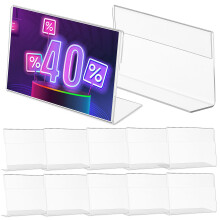 20 Pcs Acrylic Sign Holders Display Stands for Retail Food Buffet