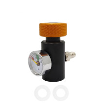 Cylinder Tank Refilling Adapter High-Pressure On/Off Fill Station 3000 PSI Gauge 8mm Quick Connect No Bleed Valve