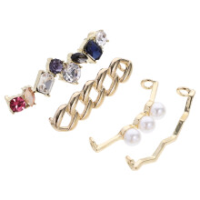 Set Of 2 Metal Rhinestone Shoelace Buckle Miss Clip Shoes Decoration