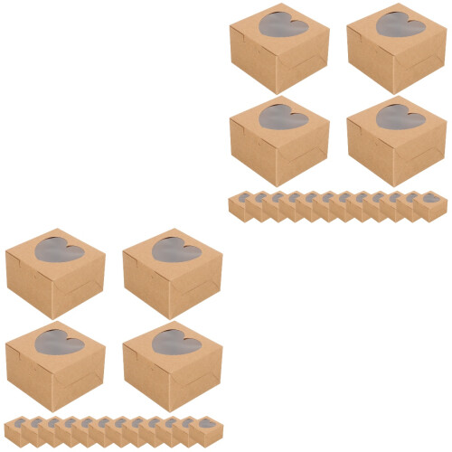 2 Pack Mini Cake Boxes Bakery Carrier Candy Cupcake Takeaway Baby 2