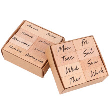 2 Pcs Journaling Stamps Number And Letter Set Diy Kit Making Wood