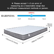 (DOUBLE 135 x 190cm) Good Nite Mattress Spring Mattress Memory Foam Mattress with Soft Fabric Fire Resistant 7 in Deep 4 Different Size