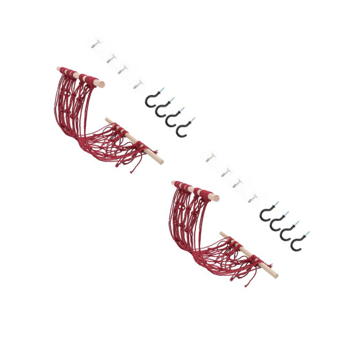 2 Pcs Hanging Fruit Veggies Hammock Organizer Kitchen Woven 2