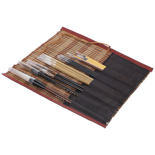 3Sets Traditionelle Chinesische Kalligraphiepinsel Holz Bunt 2