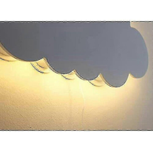 (cloud) White Wooden Night Light Wall Mounted Nursery Lighting e 2
