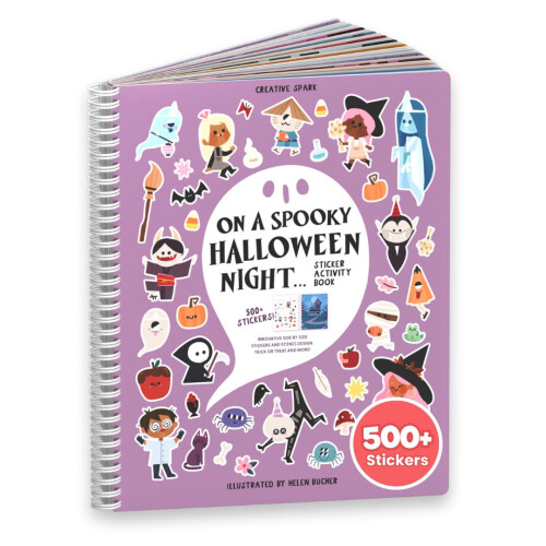 Βιβλίο Αυτοκόλλητων Halloween για Παιδιά 3-5, Δημιουργίες (500+ Αυτοκόλλητα & 12 Σκηνές)