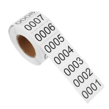 3 Rolls Number Labels 0001-1000 Rectangular Adhesive For Inventory