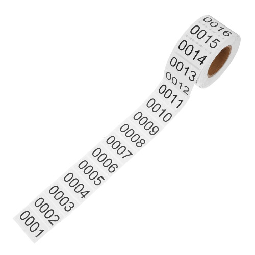 3 Rolls Number Labels 0001-1000 Rectangular Adhesive For Inventory 1
