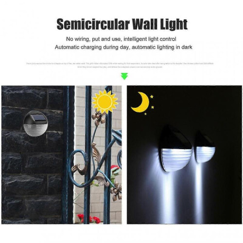 Solar Wall Light Semicircular Smart Sensor Outdoor Waterproof Decorative Landscape Lighting s 2