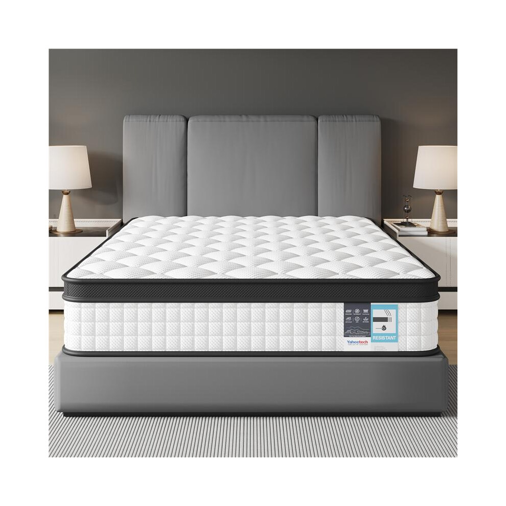 (White-28.5cm Thickness, 3ft Single(90x190cm)) Yaheetech Single/Double Mattress, 20 cm/22cm/28.5cm Thick Hybrid Mattress, Hybrid Bed Mattress with Poc-image-OPC-PKYJCDQ-NEW