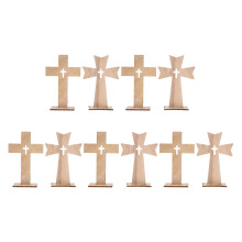 30 Pcs Wooden Cross Craft Table Centerpieces For Home Church Decor