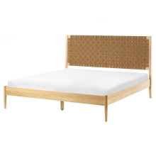 Bed Pine Wood BRUNEMONT 160 x 200 cm (EU King Size) Light Brown