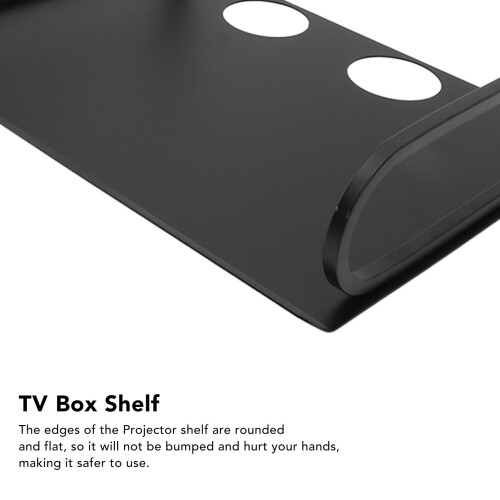 Durable Aluminum Wall Shelf for Projector Router TV Box Black 2