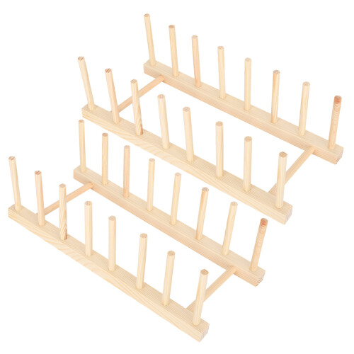 2 Set Gericht Lagerung Rack Holz Küche Utensil 2