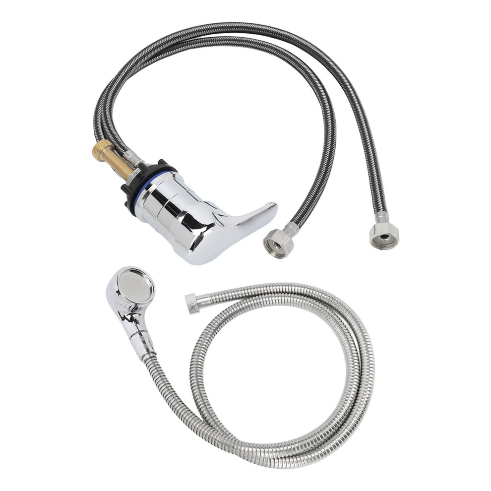 Shampoo Faucet Sprayer Kit 23.6in Tap 47.2in Hose Chrome Plated
