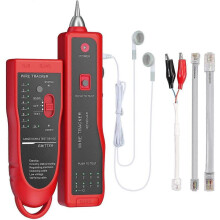 Wire Tracker RJ11 RJ45 Finder Ethernet LAN Multifunction Toner Tracer Network Cable Collation Telephone Line Continuity Tester (Red)