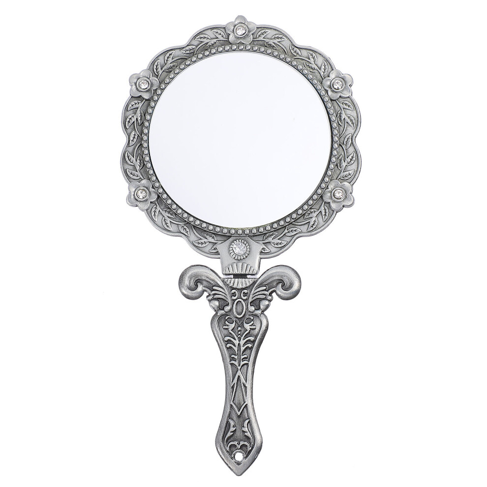 Aboofan 2Pcs Crystal Mirror Handheld Cosmetic Mirror Portable Vanity Folding