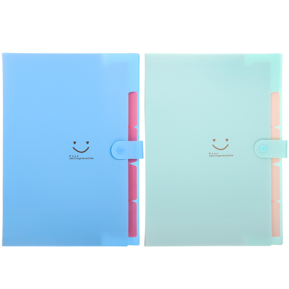 File Folder Light Green 2pcs Portable Rectangular