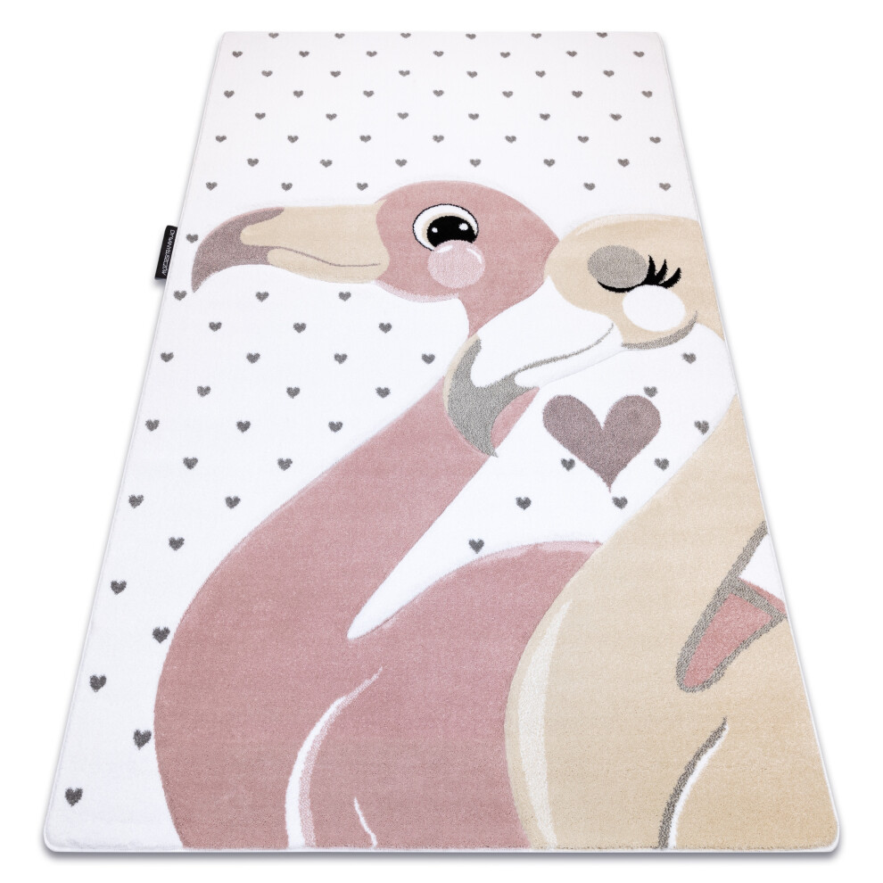 Carpet Petit Flamingos Hearts 180X270 Cm Cream Rugsx
