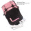 Polyester Casual Backpack with USB & Headphone Ports Black Pink 6