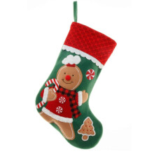 (F) Christmas Stockings Kid Gift Candy Bag 17Inches Stocking Hanging Christmas Tree Ornament 2023 New Year Decoration F