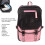Polyester Casual Backpack with USB & Headphone Ports Black Pink 7