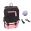 Polyester Casual Backpack with USB & Headphone Ports Black Pink 3