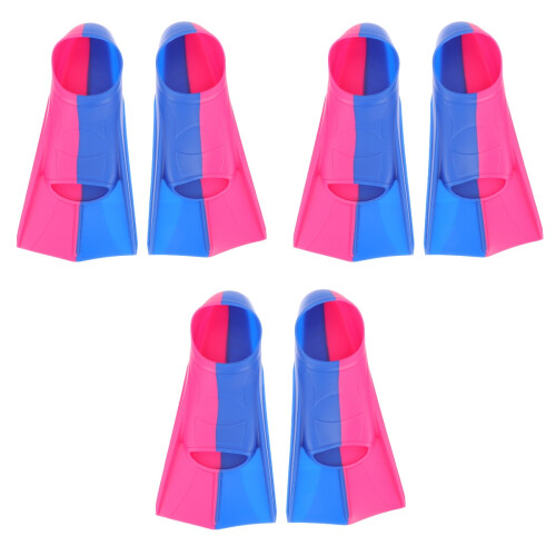 3 Pairs Kids Training Flippers Rubber 2
