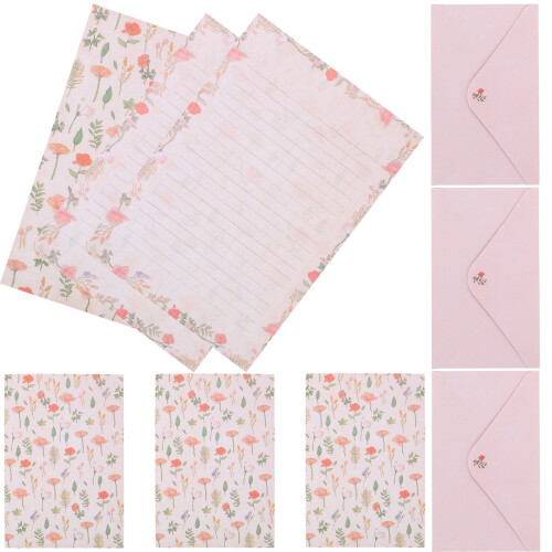 10Sets Thick Pink Letter Paper Envelope Set Practical Writing Paper 1