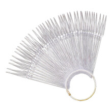 200 Pcs Transparent Nail Color Plates Fan Shaped Manicure Stick