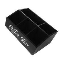 2Pcs Wooden Coffee Station Organizer For Syrup Straws Tissue Supplies