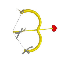 (yellow)Cupid Archery Toy Set, Bow & Arrow Set Cupid Costume Photo Props For Adults