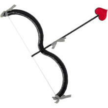 (black)Cupid Archery Toy Set, Bow & Arrow Set Cupid Costume Photo Props For Adults