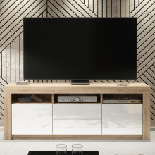 TV Unit 160cm Creative Furniture - Oak & White Gloss Doors